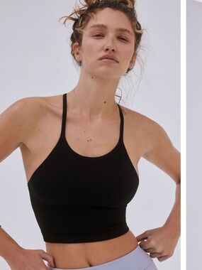 Free People Movement Like New! happiness runs crop tank in black size xs/s